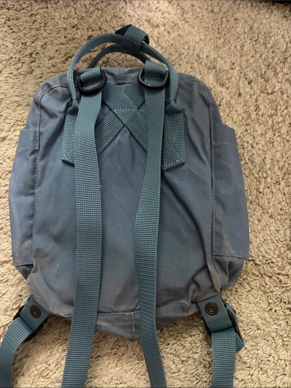 Fjallraven Kånken Small Backpack in Slate Blue with Red Patch
